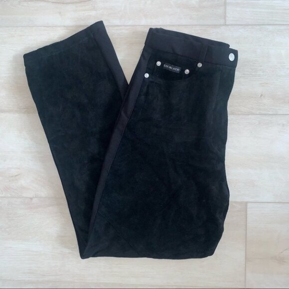 Escalade Suede Pants Women’s Size‎ Medium Black Vintage Front High Waisted Paris - Picture 6 of 11